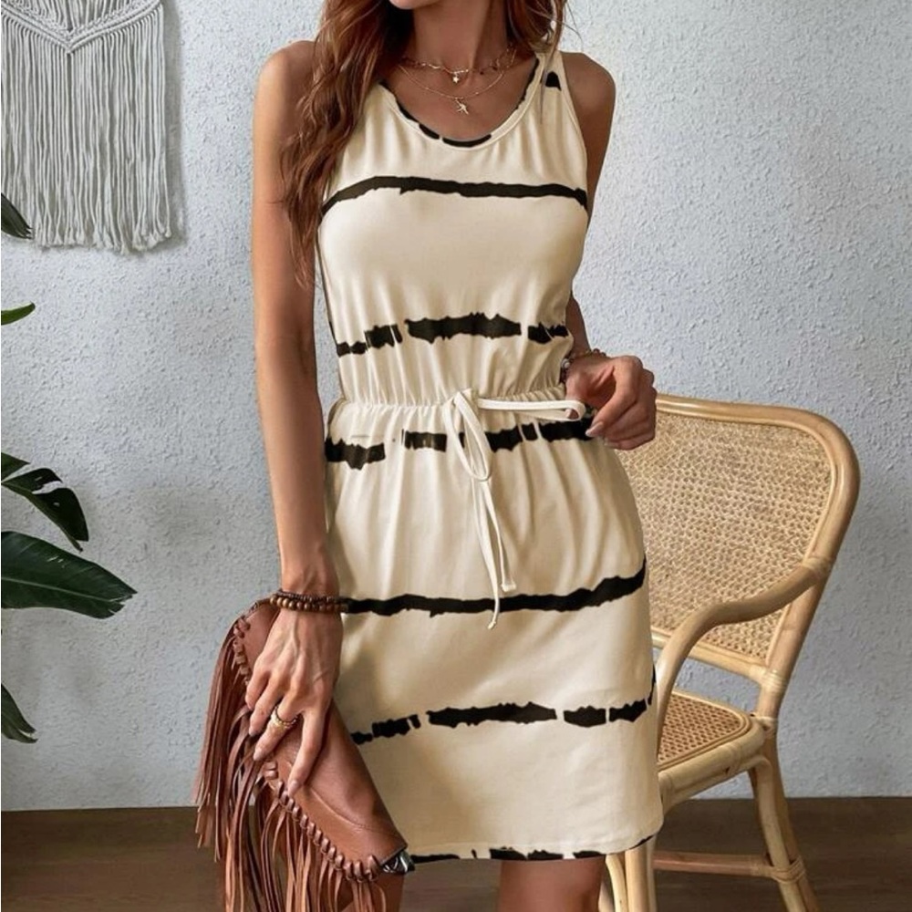 Boho tie dye knit front dress - Picture 2 of 6